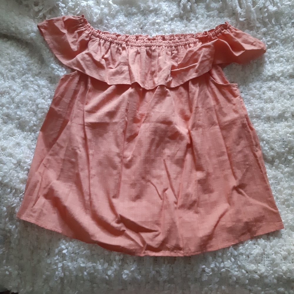 Ana Orange Off the Shoulder Top